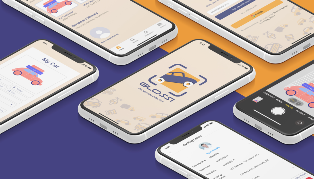 Glossi Vehicle Rent and Borrow Mobile App